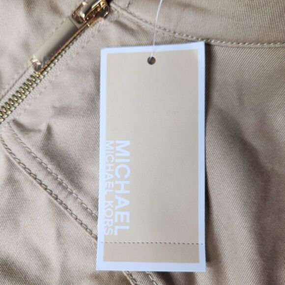 New NWT Michael Kors Women Zip Khaki Utility Tank Knee Length Dress Size Medium - Picture 6 of 8